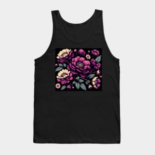 Pink Floral Illustration Tank Top